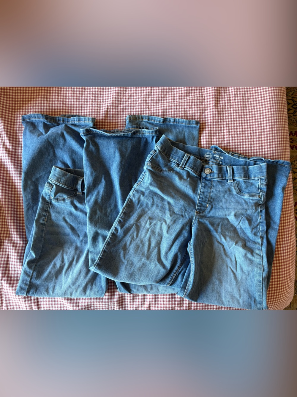 wonder nation Wide Leg Light Blue Denim Jeans - Bundle of Two